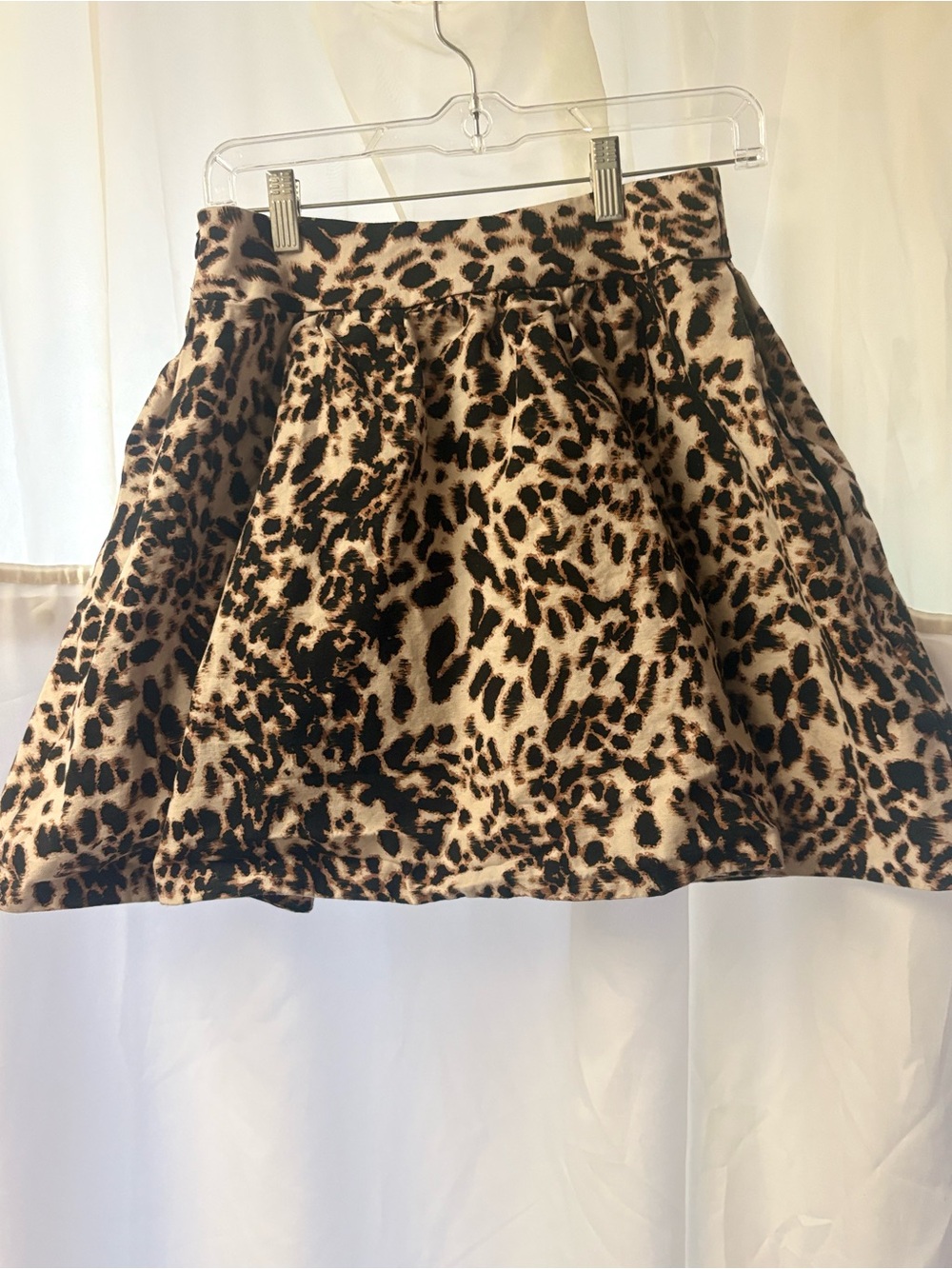 Zara Leopard Print Circle Skirt in Brown and Black